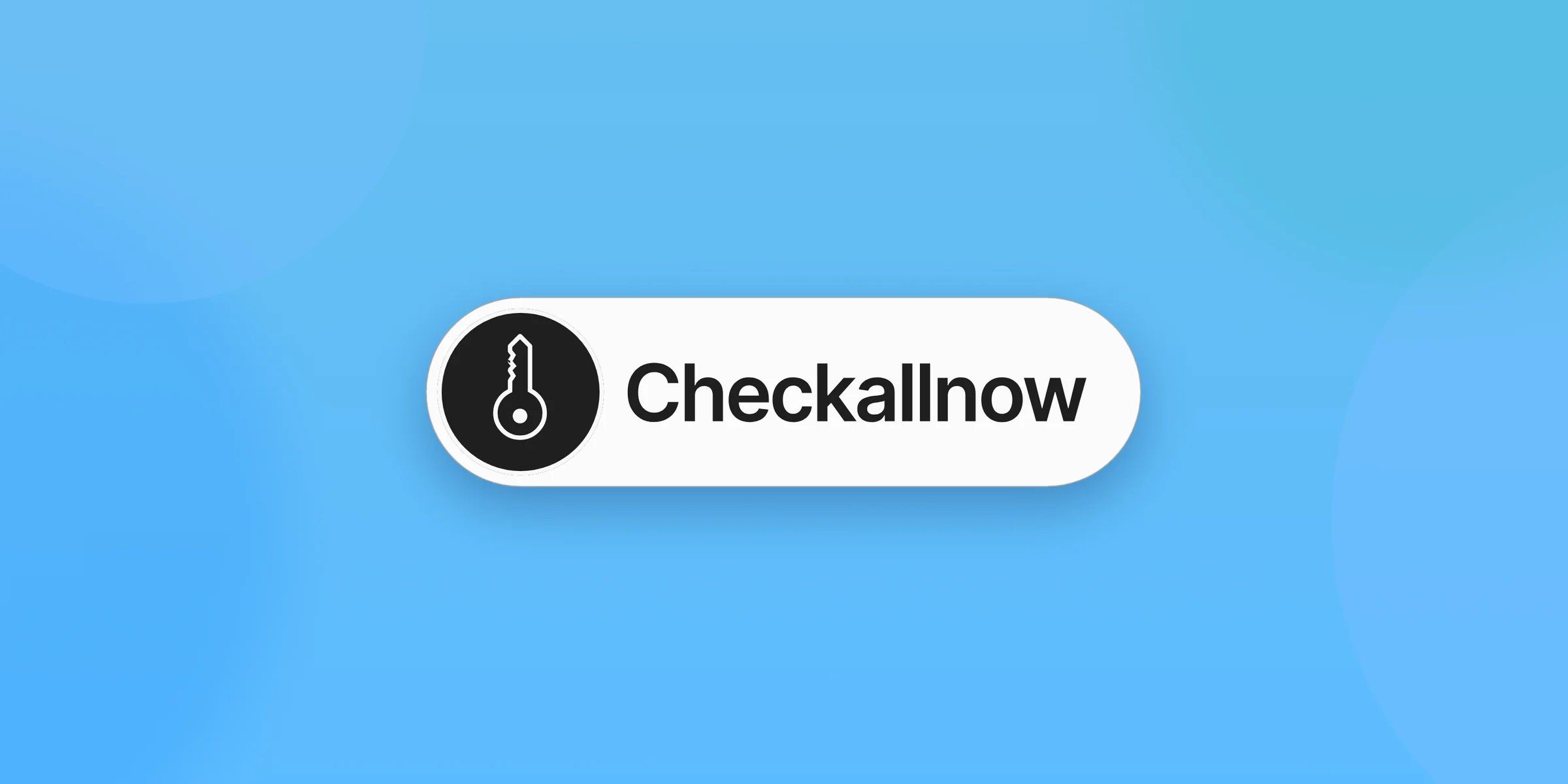 Знак-ключ CheckAllNow на фирменном голубом.