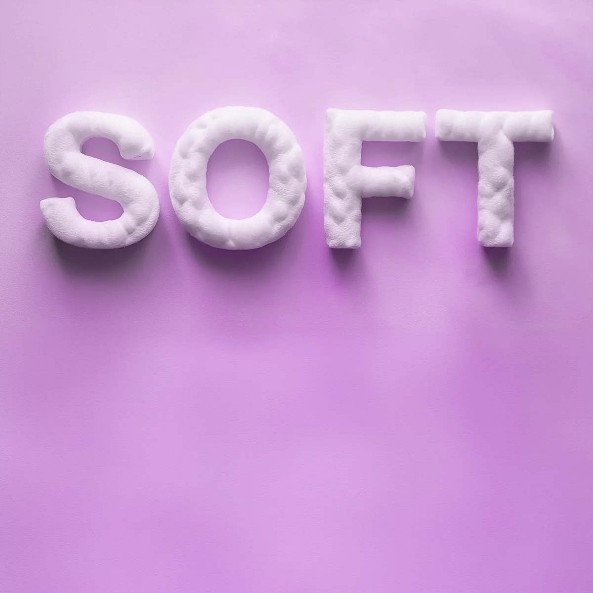 SOFT in foam letters.