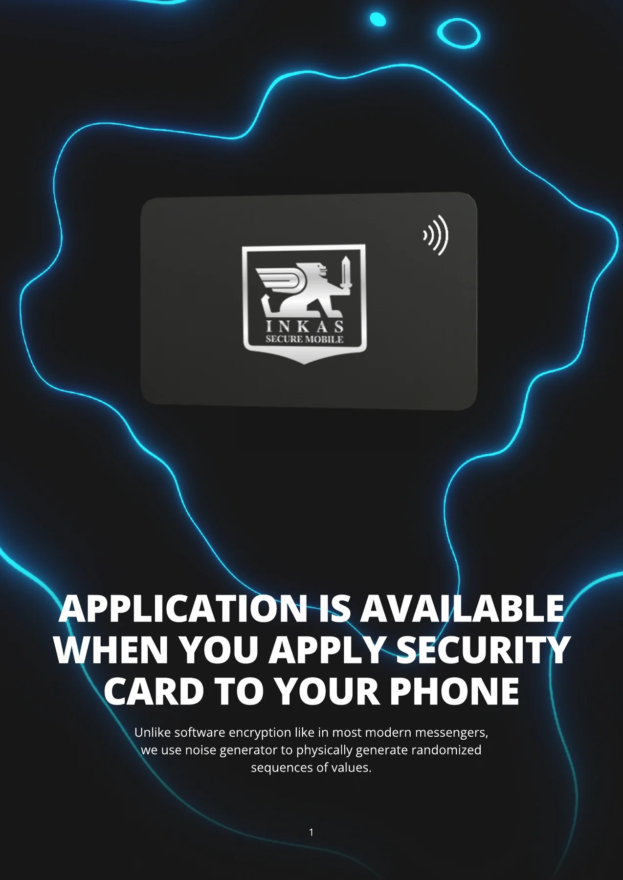 Page 1: the app works only with the security card.