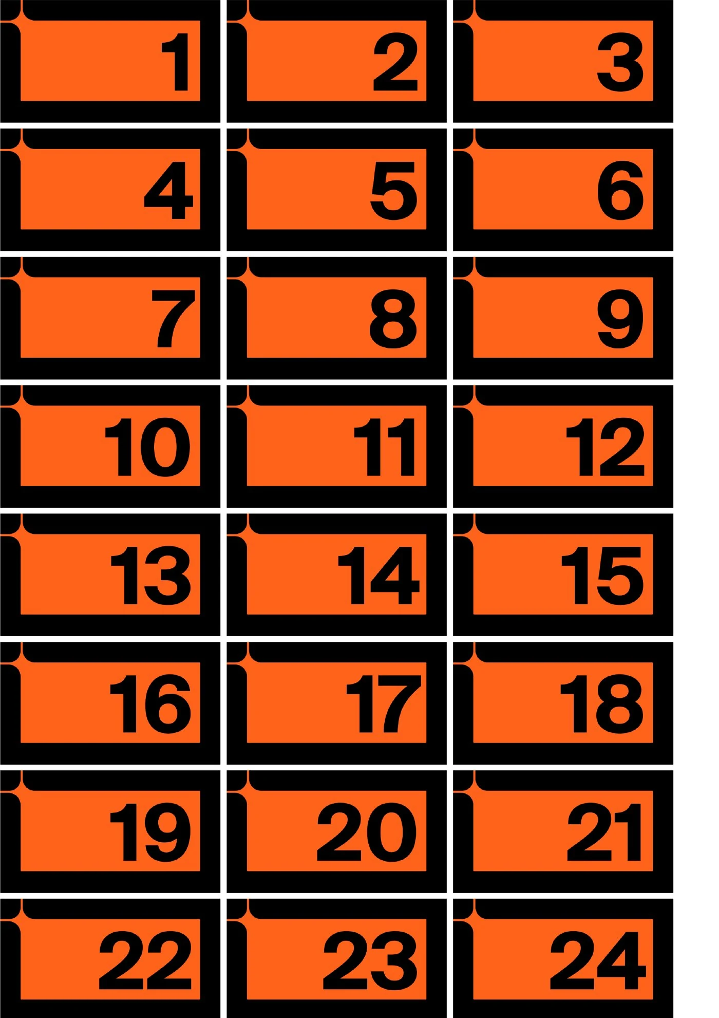 Cloakroom number set.